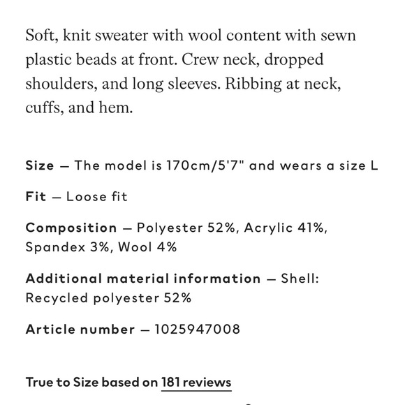 NWOT H&M Beaded Sweater - Picture 6 of 7